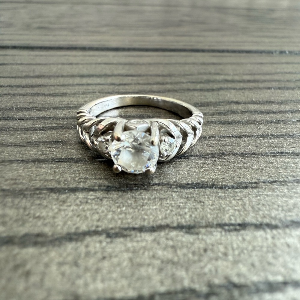 Ritani Braided Rhodium Plated White Gold Ring, Size 7